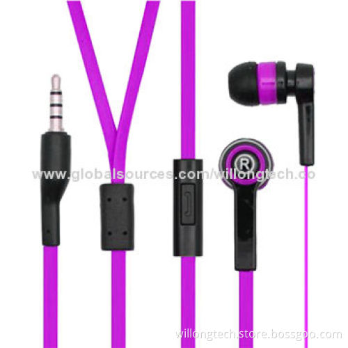 Colorful Deep Bass Flat Cable Earphones, 16 Ohms ImpedanceNew